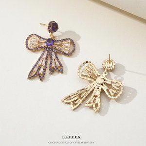 Purple butterfly earrings